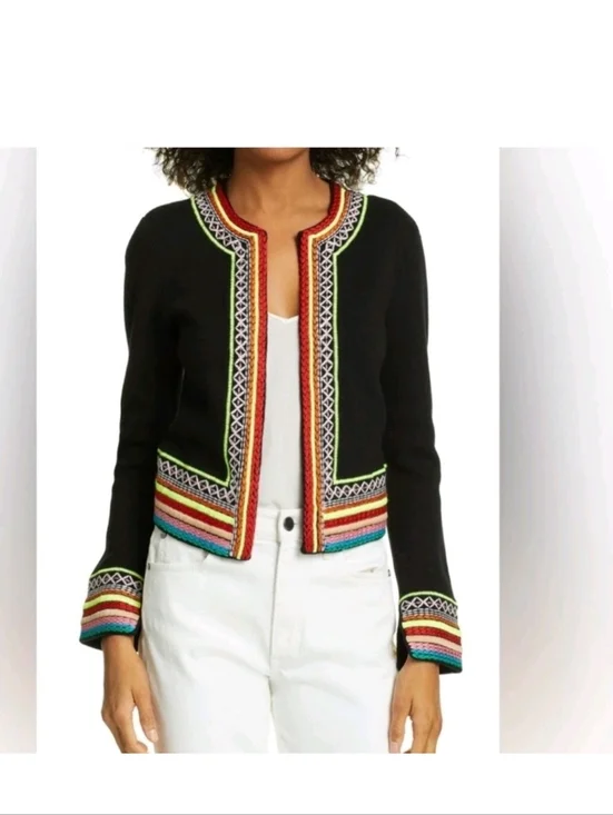 alice + oliva embroidered open front jacket Size XS - Picture 4 of 15